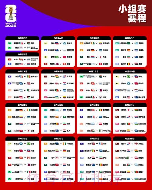 2026世界杯比赛时间高清